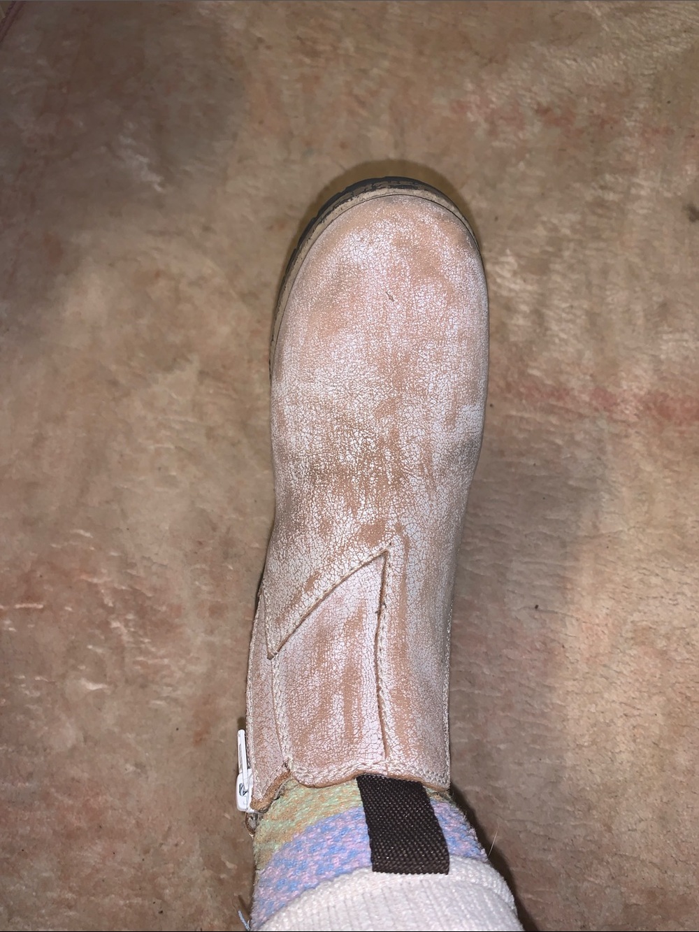 Diba True "Say So" Distressed Leather Chelsea Boots Dual Side Zip - Picture 8 of 8